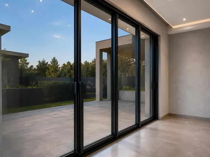 Painéis e portas de vidro instalados em ambiente residencial