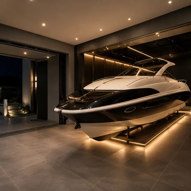Parte elétrica e iluminação finalizadas em garagem